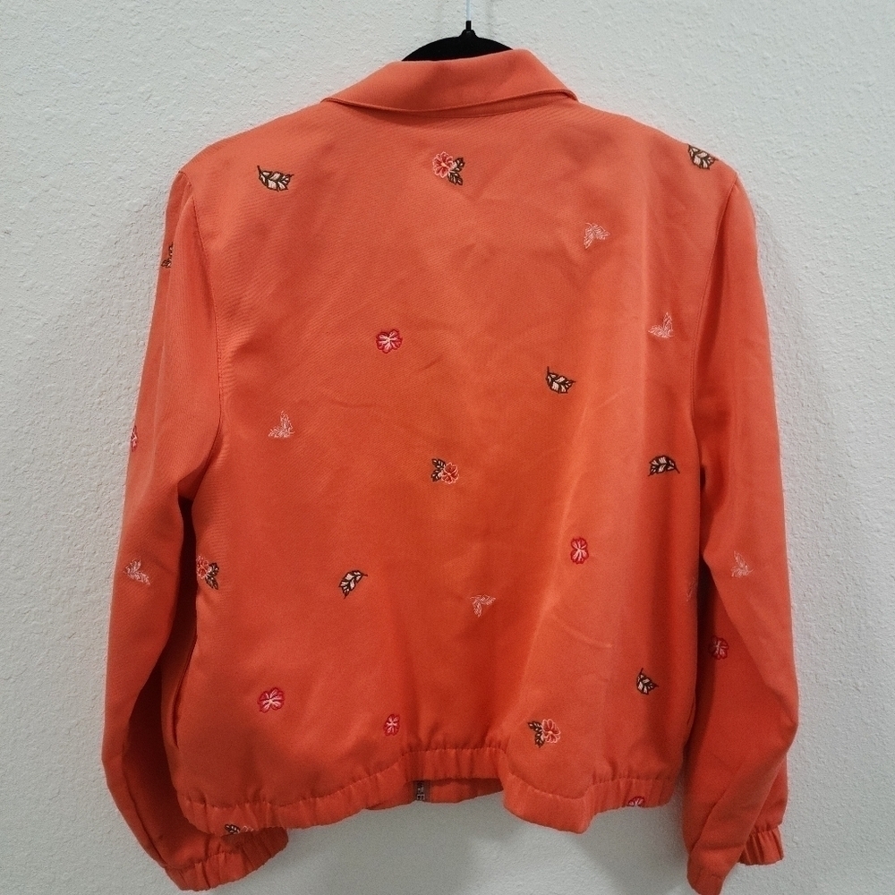 Koret Jacket Women Medium Zip Floral Coral Peach. - Picture 7 of 14